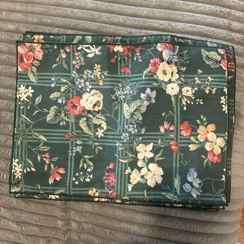 Vintage Floral Placemats (6) Cottagecore Botanical Lattice 18